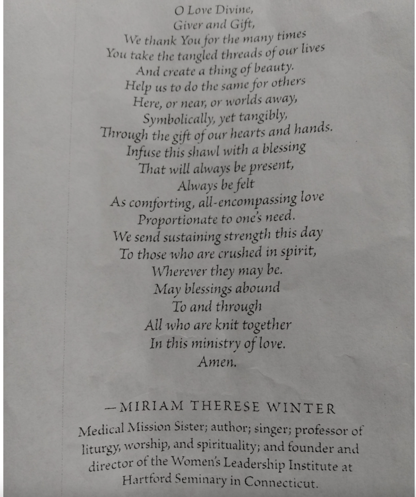 a photograph of the prayer that is used when the prayer shawls are blessed